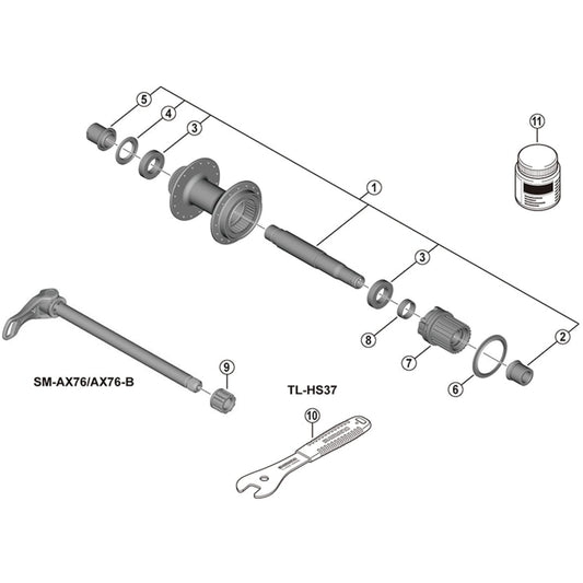 Shimano Spares SM-AX75 fixing nut, M12