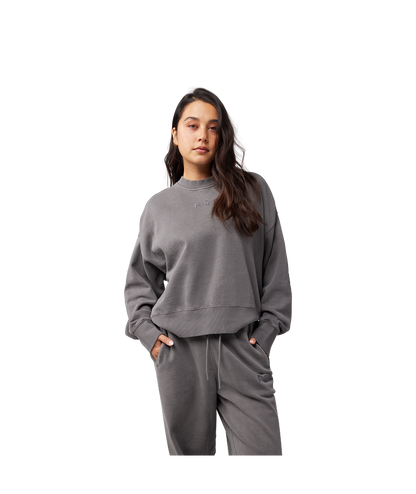 Fox Clothing W Wordmark Oversized Fleece Crew