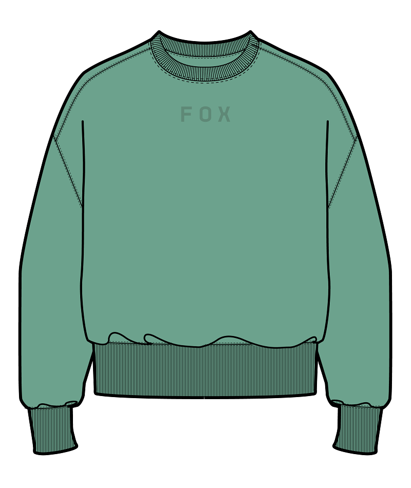 Fox Clothing W Wordmark Oversized Fleece Crew