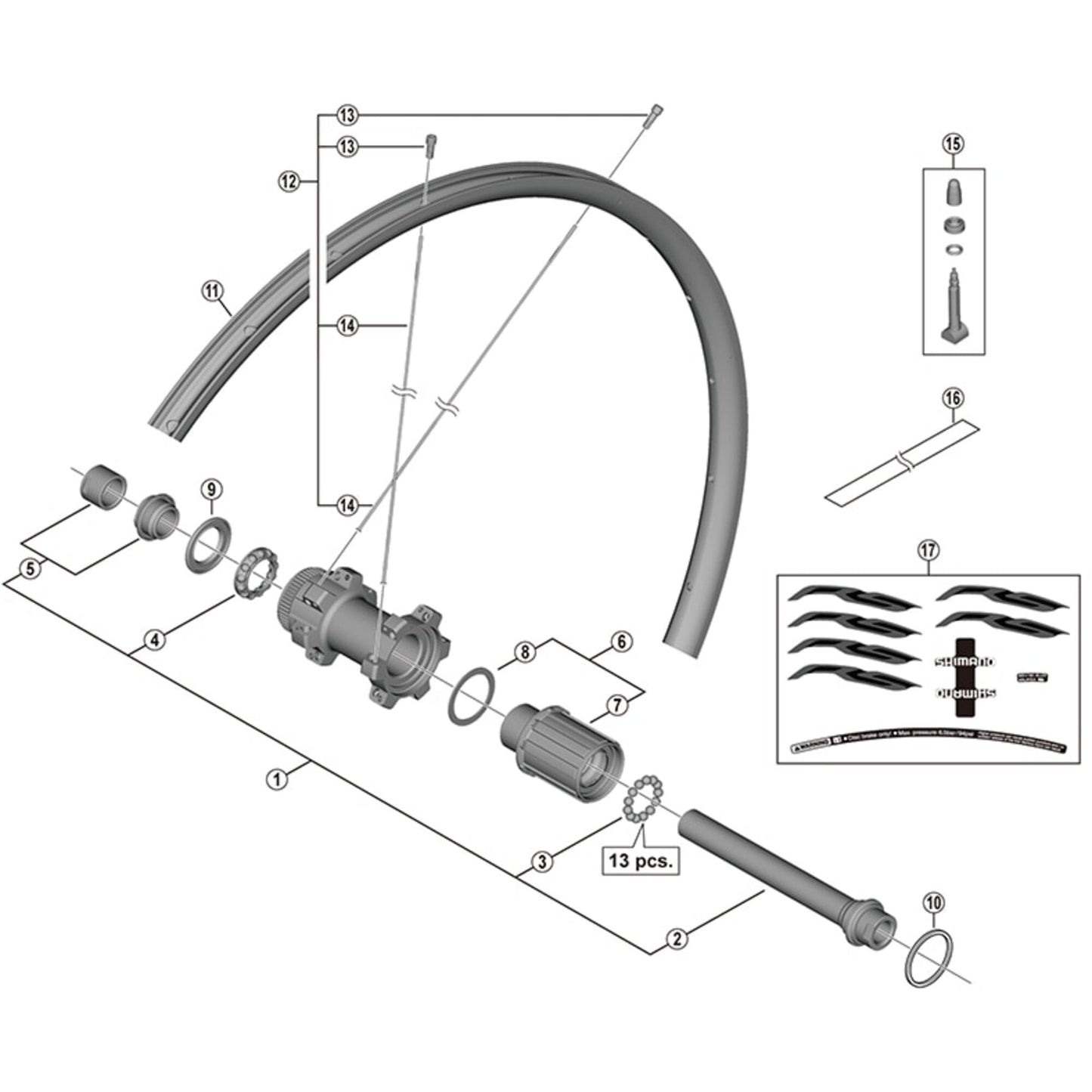 Shimano Spares FH-M678 hub axle