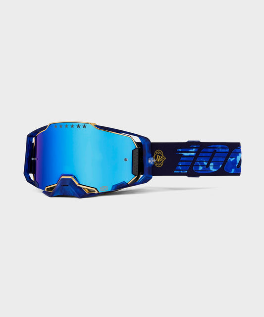 100% Armega LE Bruni Signature Goggle Blue / Gold / Blue Mirror Lens Blue / Gold