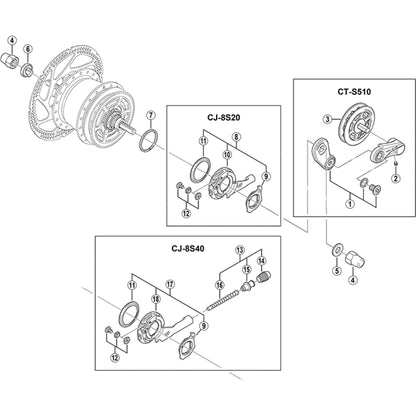 Shimano Spares Alfine CT-S510 chain tensioner pulley unit