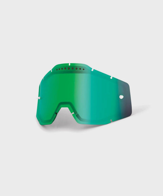 100% Accuri / Racecraft / Strata Vented Dual Pane Lens Green Mirror