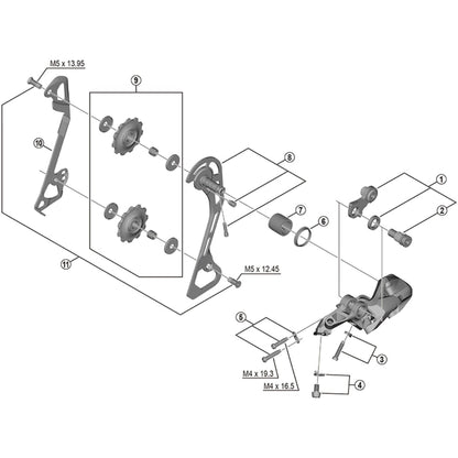 Shimano Spares RD-M662 tension and guide pulley bolt set