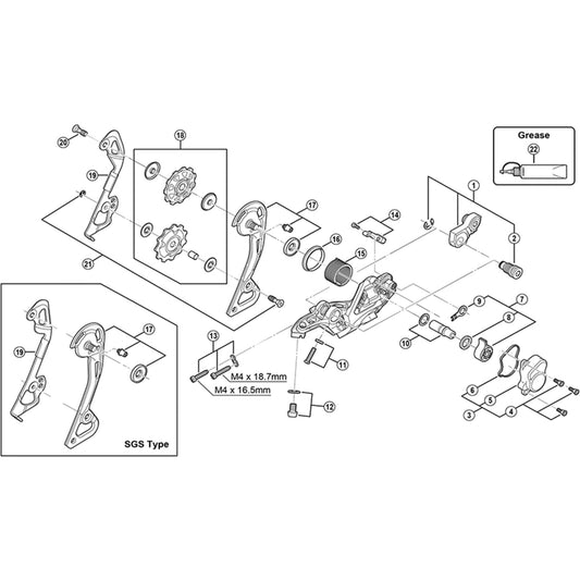 Shimano Spares RD-M980 inner plate, SGS-type