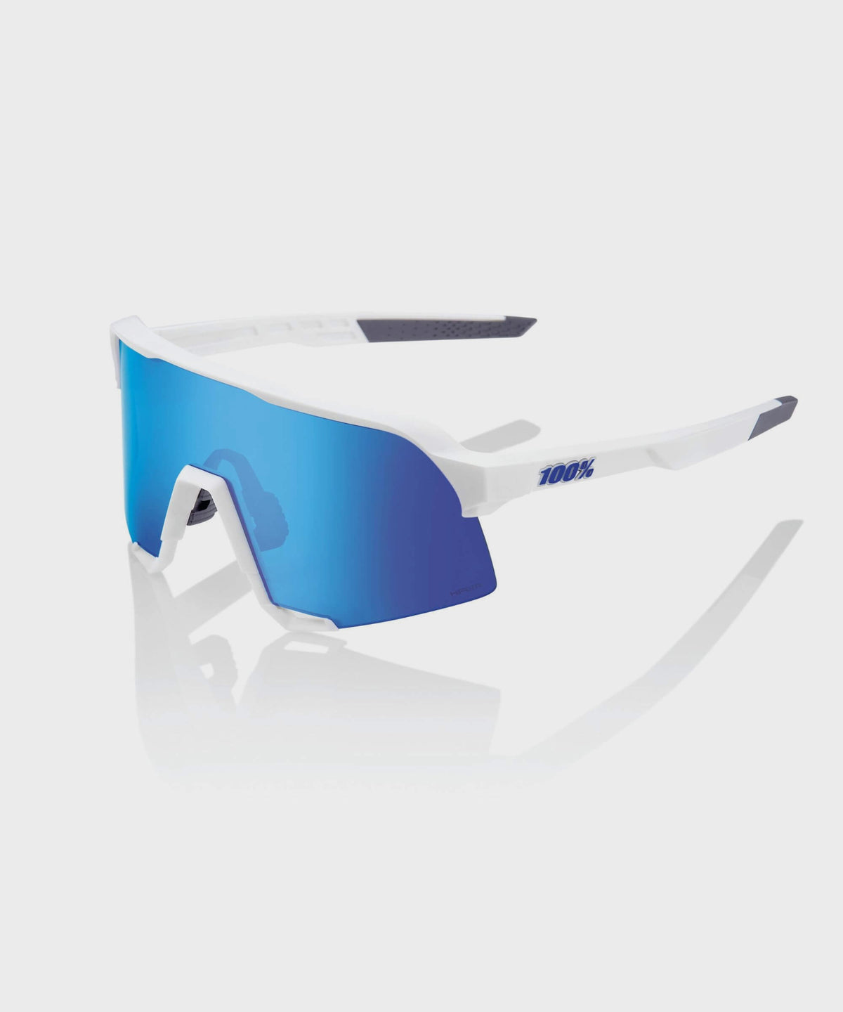 100% S3 Glasses Matte White / HiPER Blue Mirror