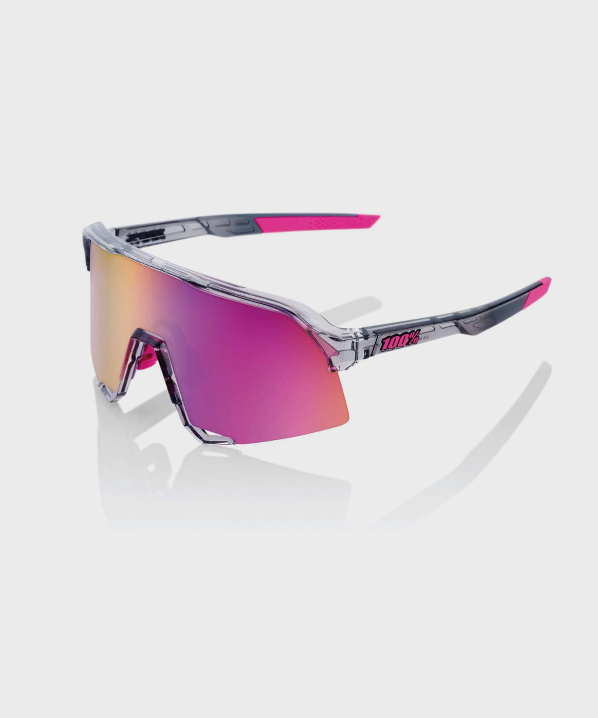100% S3 Glasses Polished Translucent Grey / Purple Multilayer
