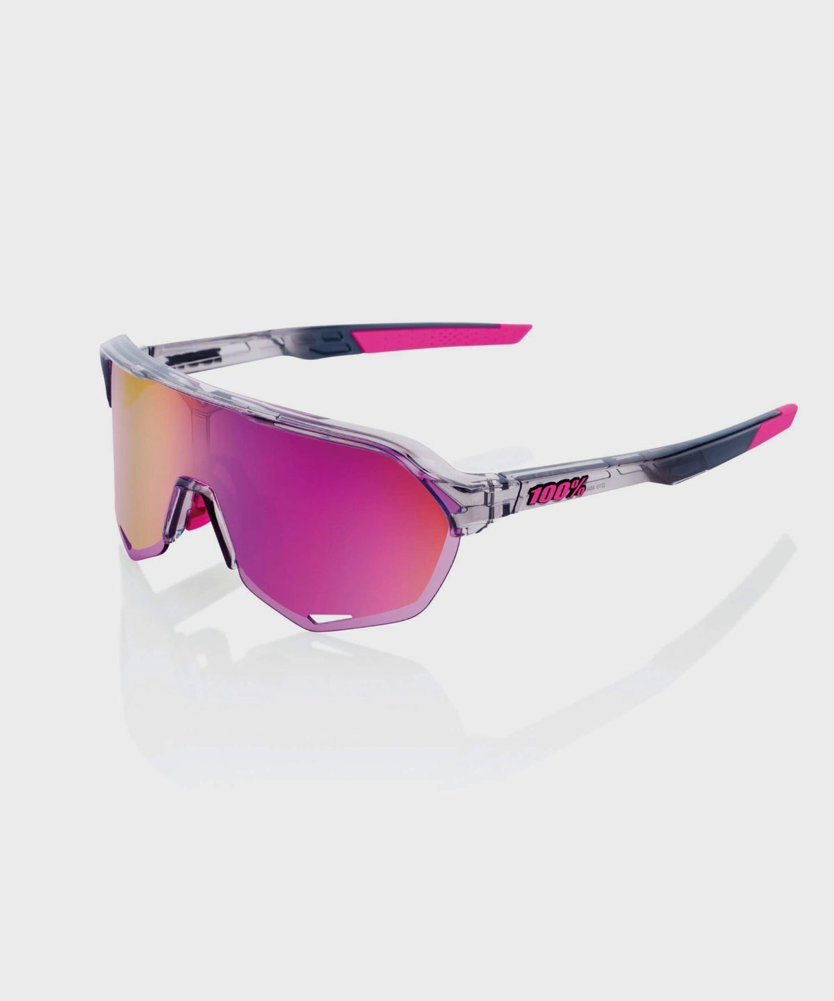 100% S2 Glasses Polished Translucent Grey / Purple Multilayer