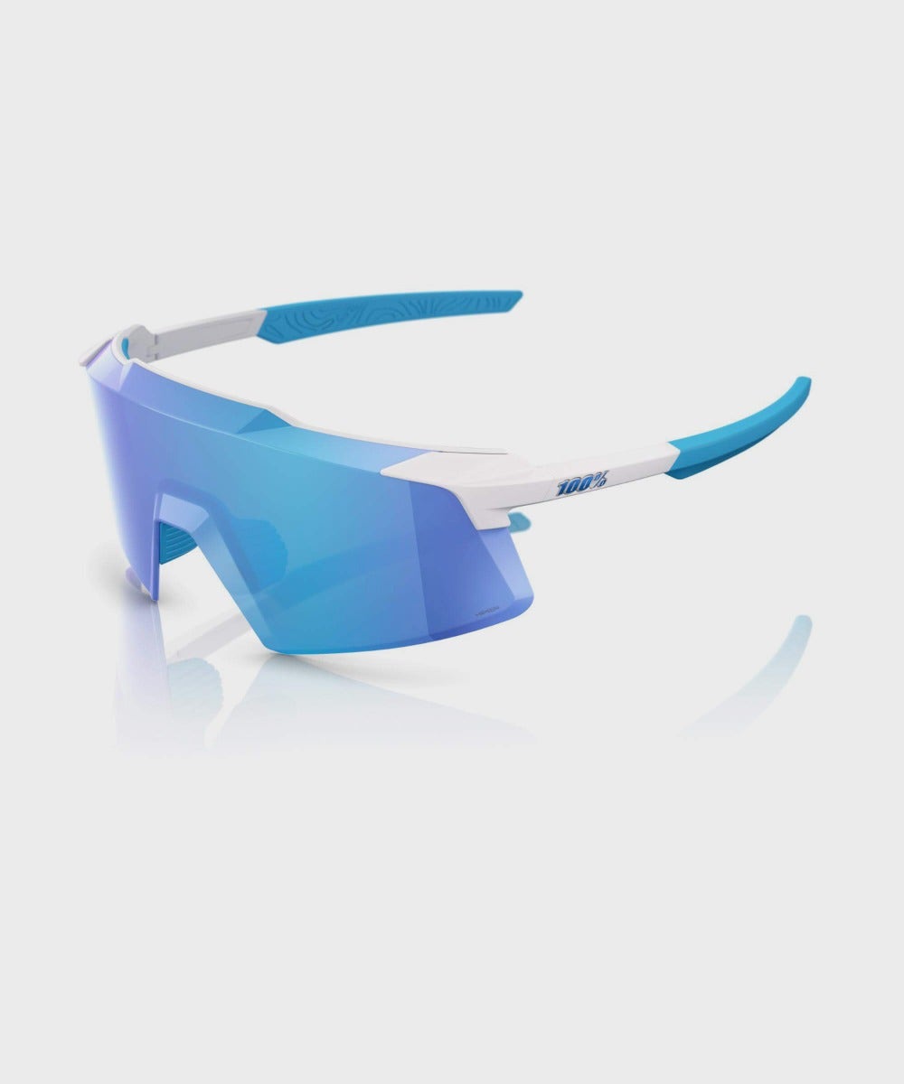 100% Aerocraft Glasses Matte White / HiPER Blue Mirror