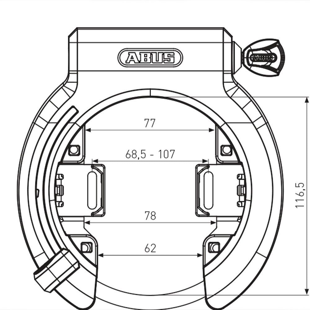ABUS - Frame Lock - 6950M AM NR BK XPlus GRANIT