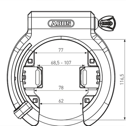 ABUS - Frame Lock - 6950M AM NR BK XPlus GRANIT