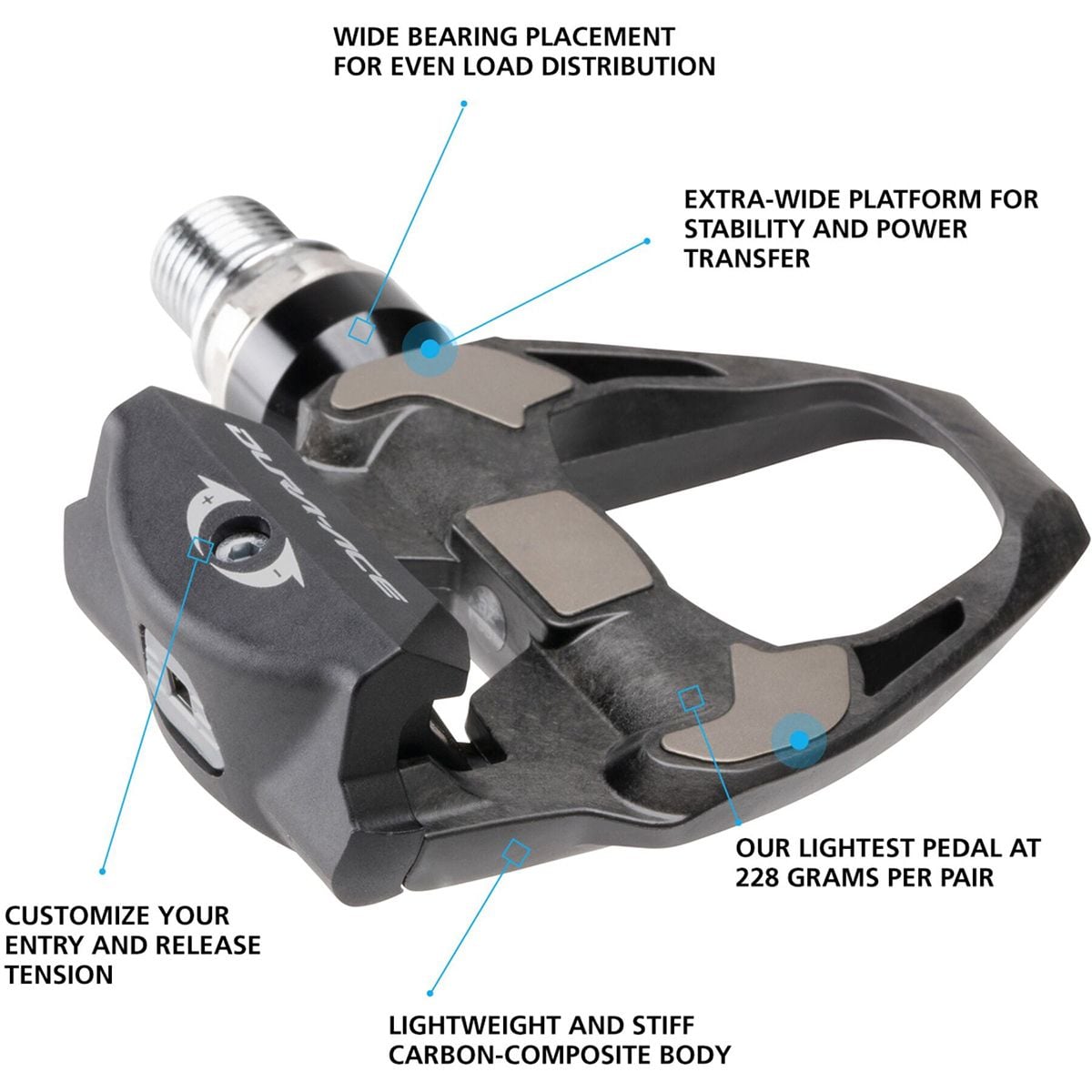 Shimano Dura-Ace PD-R9100 Dura-Ace SPD SL Road pedals, carbon