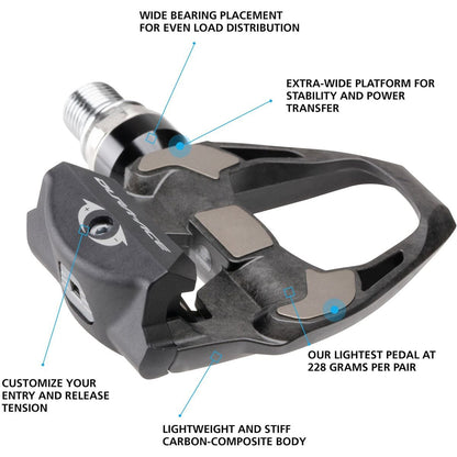 Shimano Dura-Ace PD-R9100 Dura-Ace SPD SL Road pedals, carbon