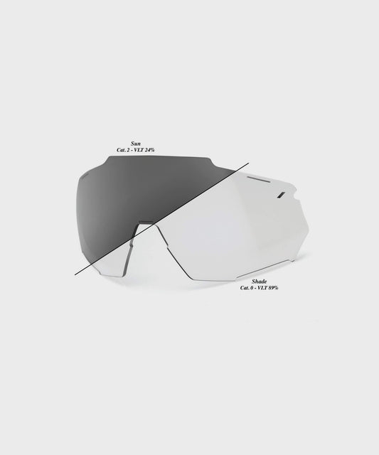 100% Racetrap 3.0 Replacement Lens Photochromic Clear / Smoke