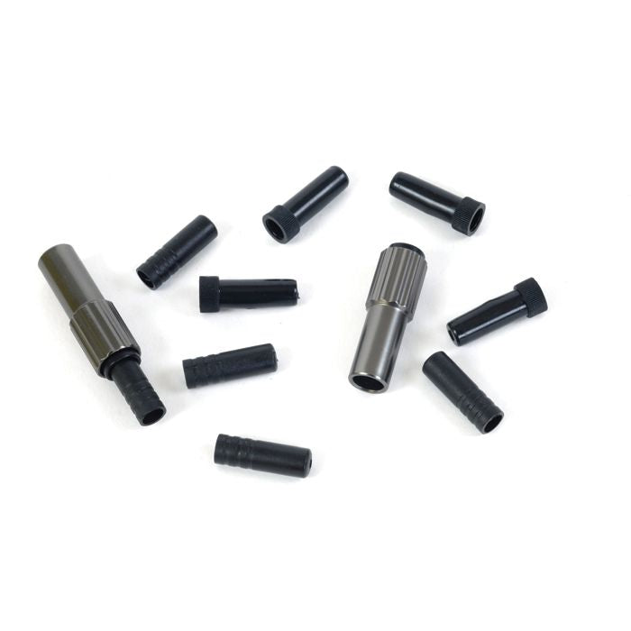 Compact in-line cable tension adjusters