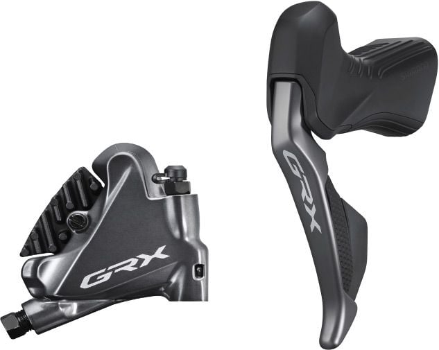 Shimano GRX ST-RX815 GRX Di2 2-speed STI bled with BR-RX810 calliper, left rear