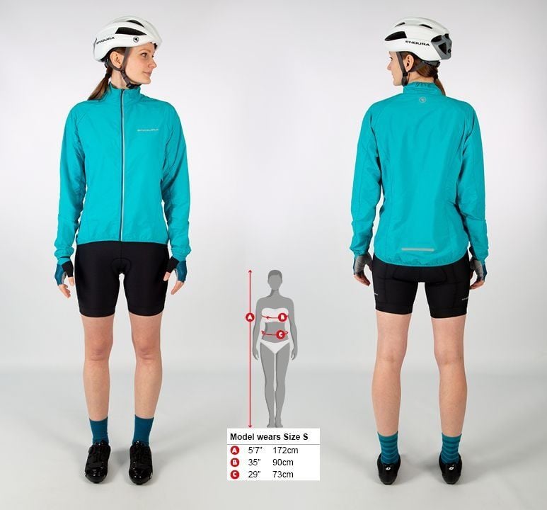 Endura Pakajak Womens Windproof Packable Shell Jacket 32-33 Inch Chest