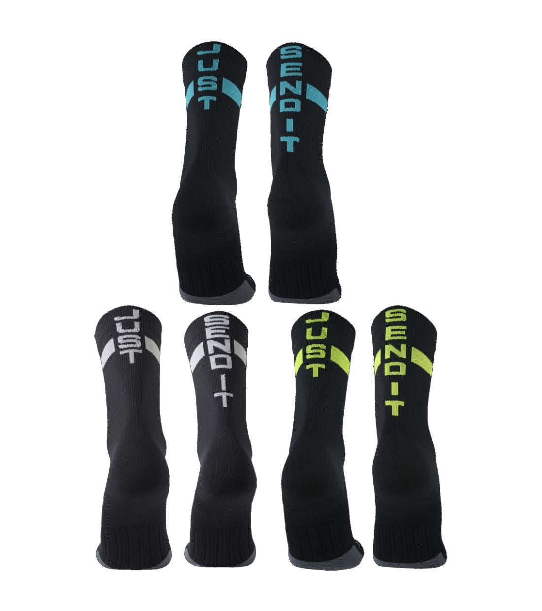 M2O Industries Just Send It Crew Plus Compression Socks Black/White / Medium
