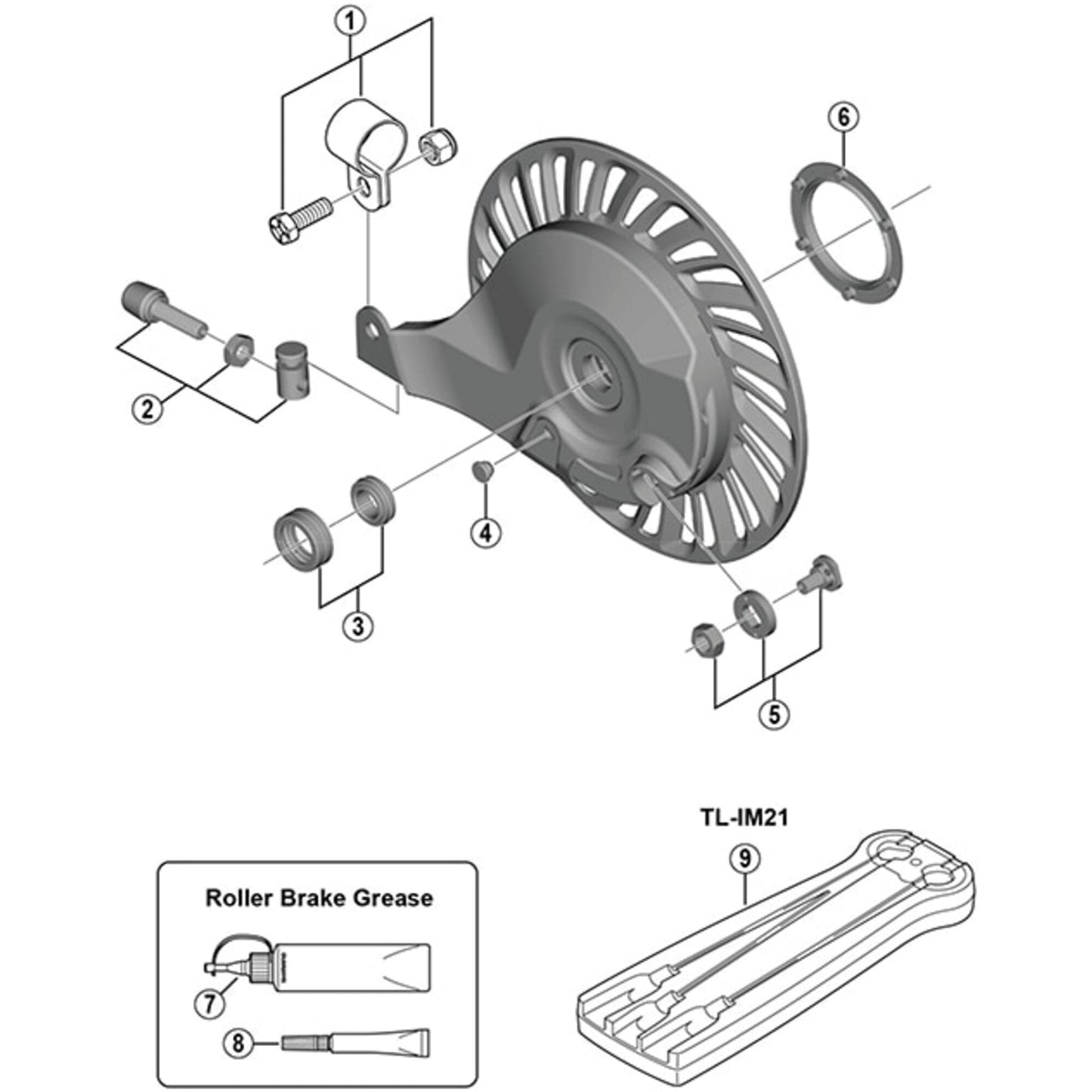 Shimano Spares BR-IM45-R left hand washer unit for 3/8 hub axle, 7.2 mm