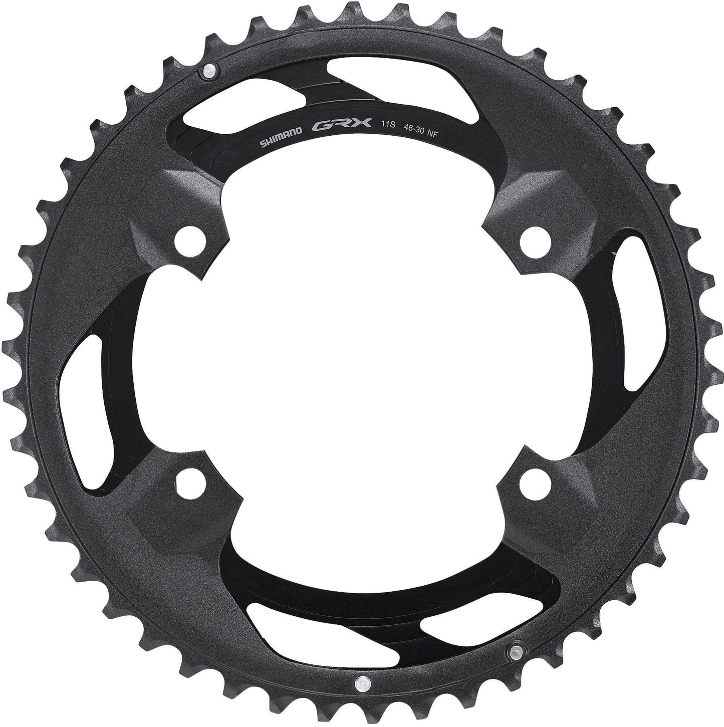 Shimano GRX FC-RX600 GRX 11 speed double outer chainring 46T-NF, for 46-30T