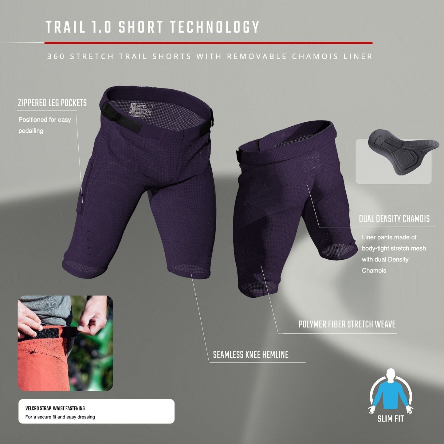 Leatt Trail 1.0 Mtb Shorts With Chamois Liner 35-37" Waist 2025