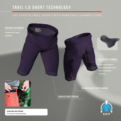 Leatt Trail 1.0 Mtb Shorts With Chamois Liner 35-37" Waist 2025
