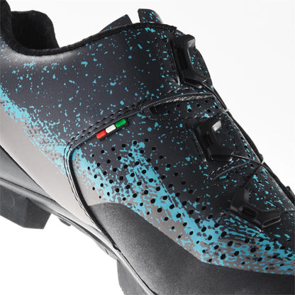 Gaerne Lampo Ladies MTB Shoes 2025: MATT BLACK GREY AZURE