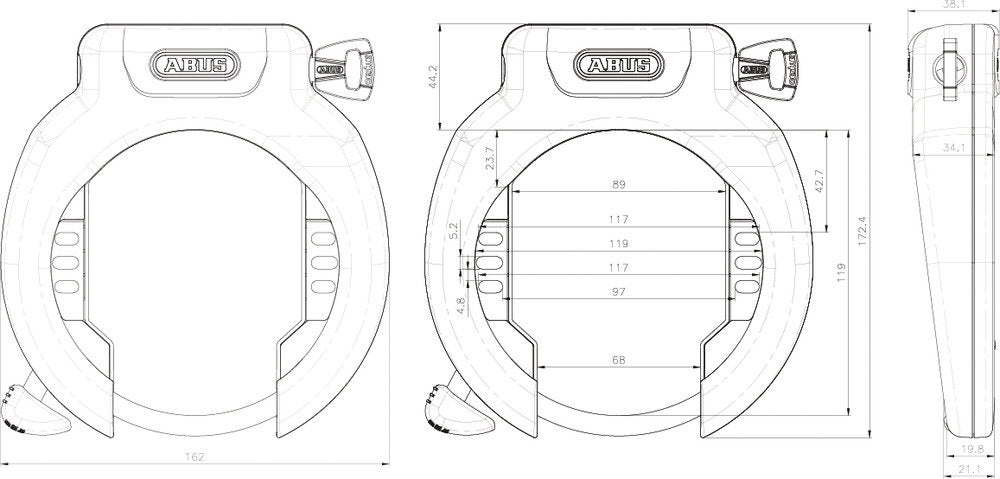 ABUS - Frame Lock - 4750XL R BK PRO AMPARO