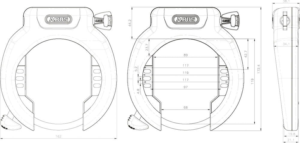 ABUS - Frame Lock - 4750XL R BK PRO AMPARO