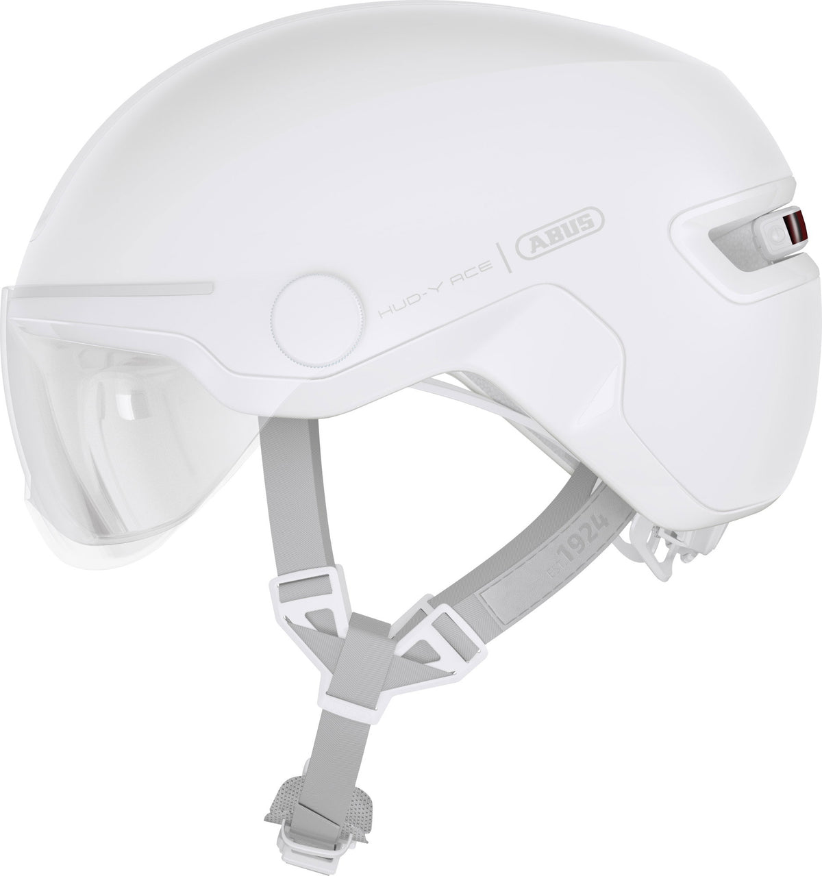 ABUS Hud-Y Ace Cycling Helmet Pure White / Medium