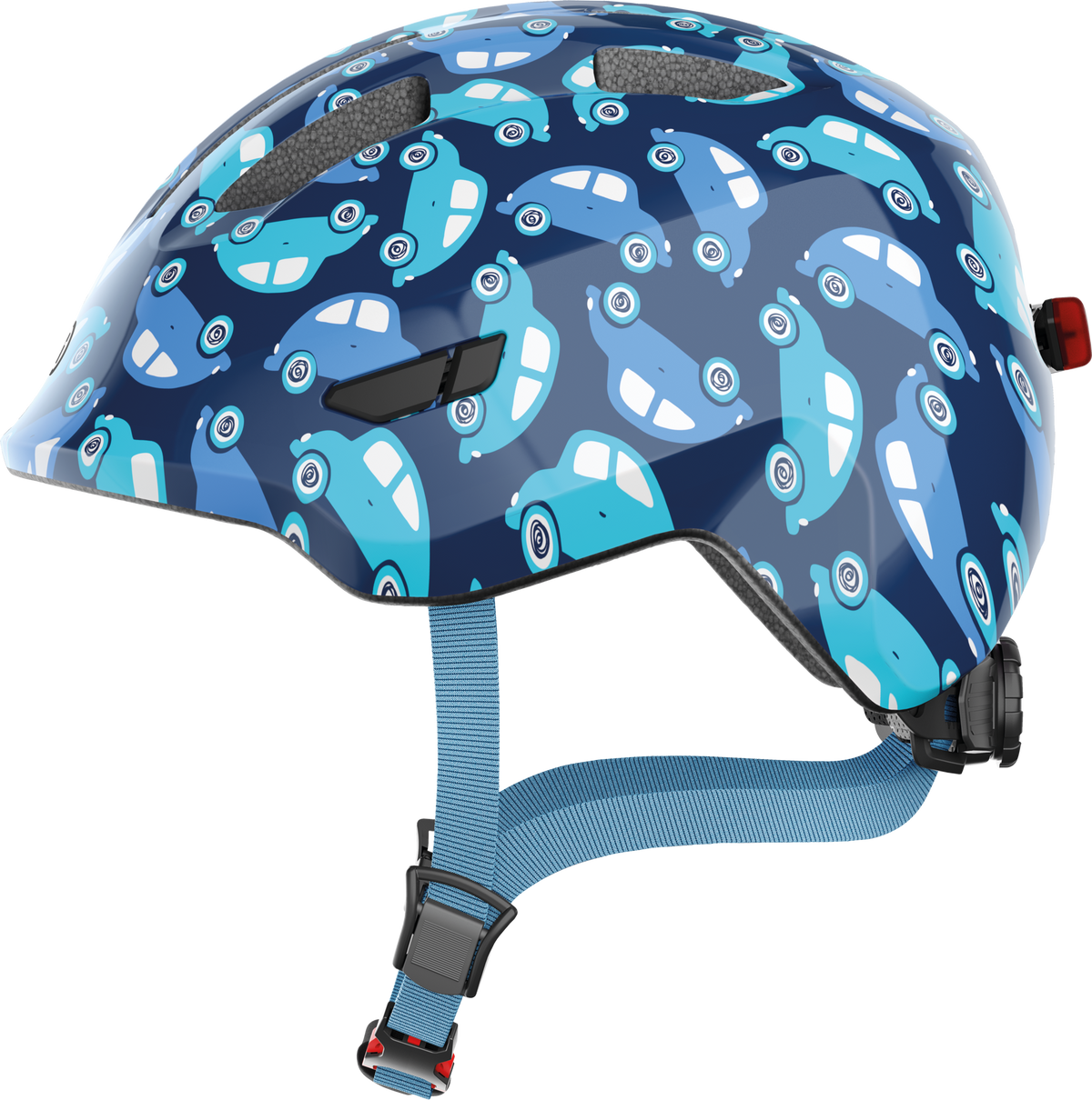 ABUS Smiley 3.0 LED Cycling Helmet Blue Car / Medium