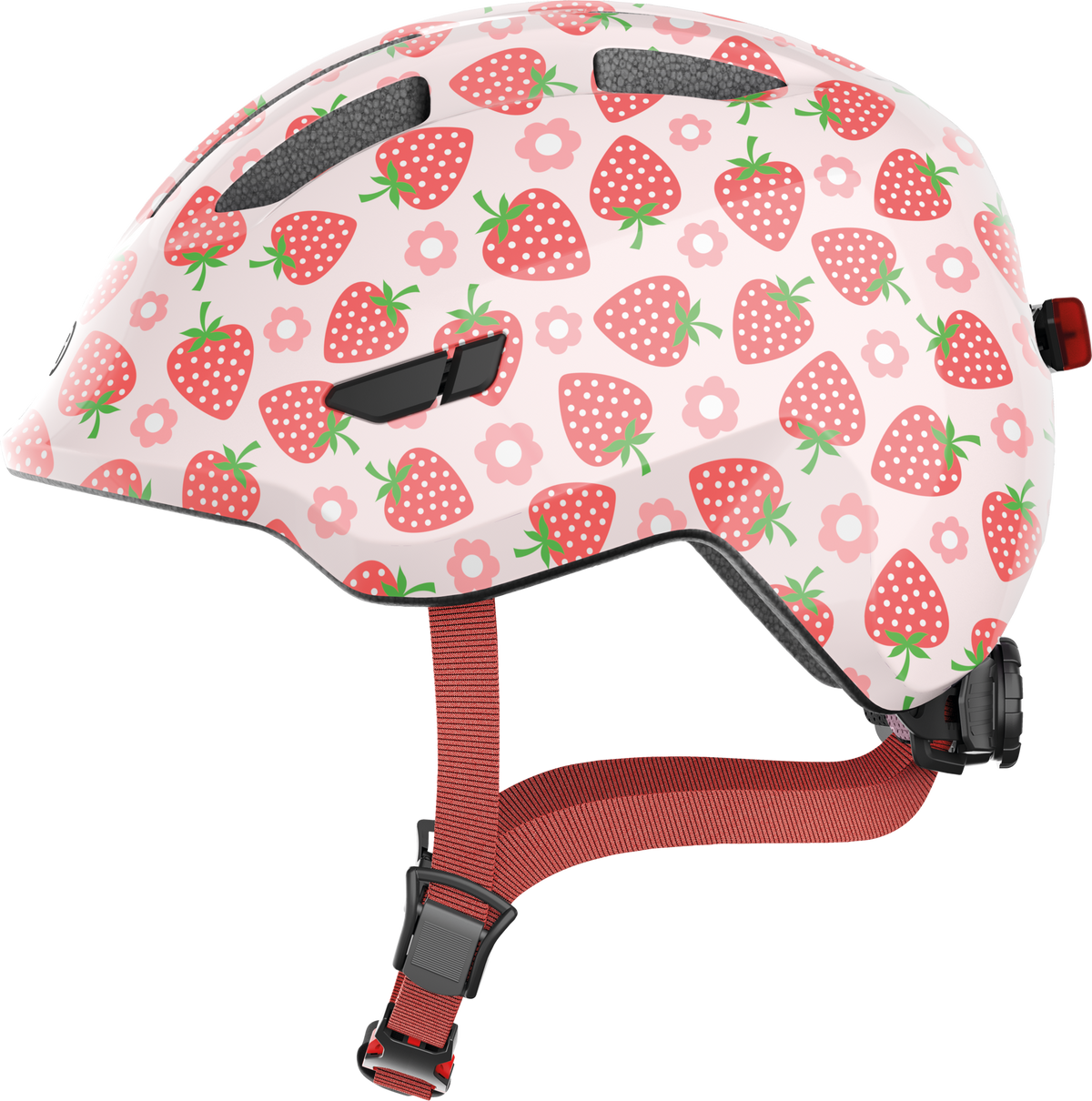 ABUS Smiley 3.0 LED Cycling Helmet Rose Strawberry / Small