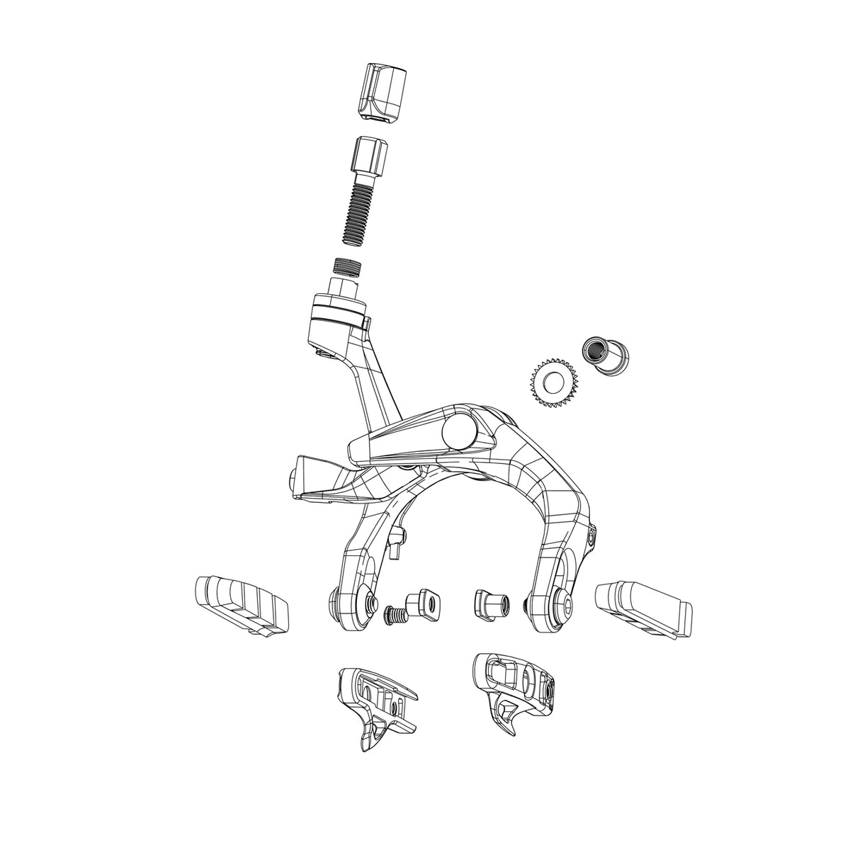 Sram Avid Shorty Ultimate (Road) Cross Brake Pad & Cartridge Holder (1 set) (25.5mm Width for Zipp 303) 