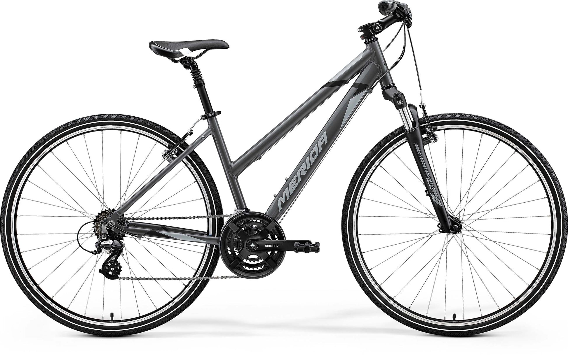 Merida Crossway 10-V Women's - Silk Dark Silver (Grey / Black) - MY26