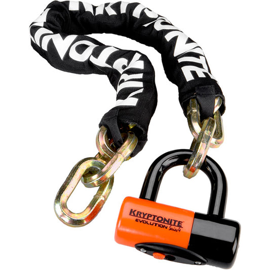 Kryptonite New York Chain (12 mm/100 cm) - w/ Evo Series 4 Disc Lock 14mm Sold Secure Gold
