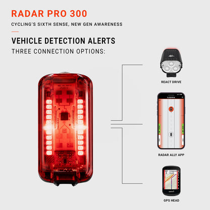 Lezyne Radar Pro 300 LED Rear Light - Black
