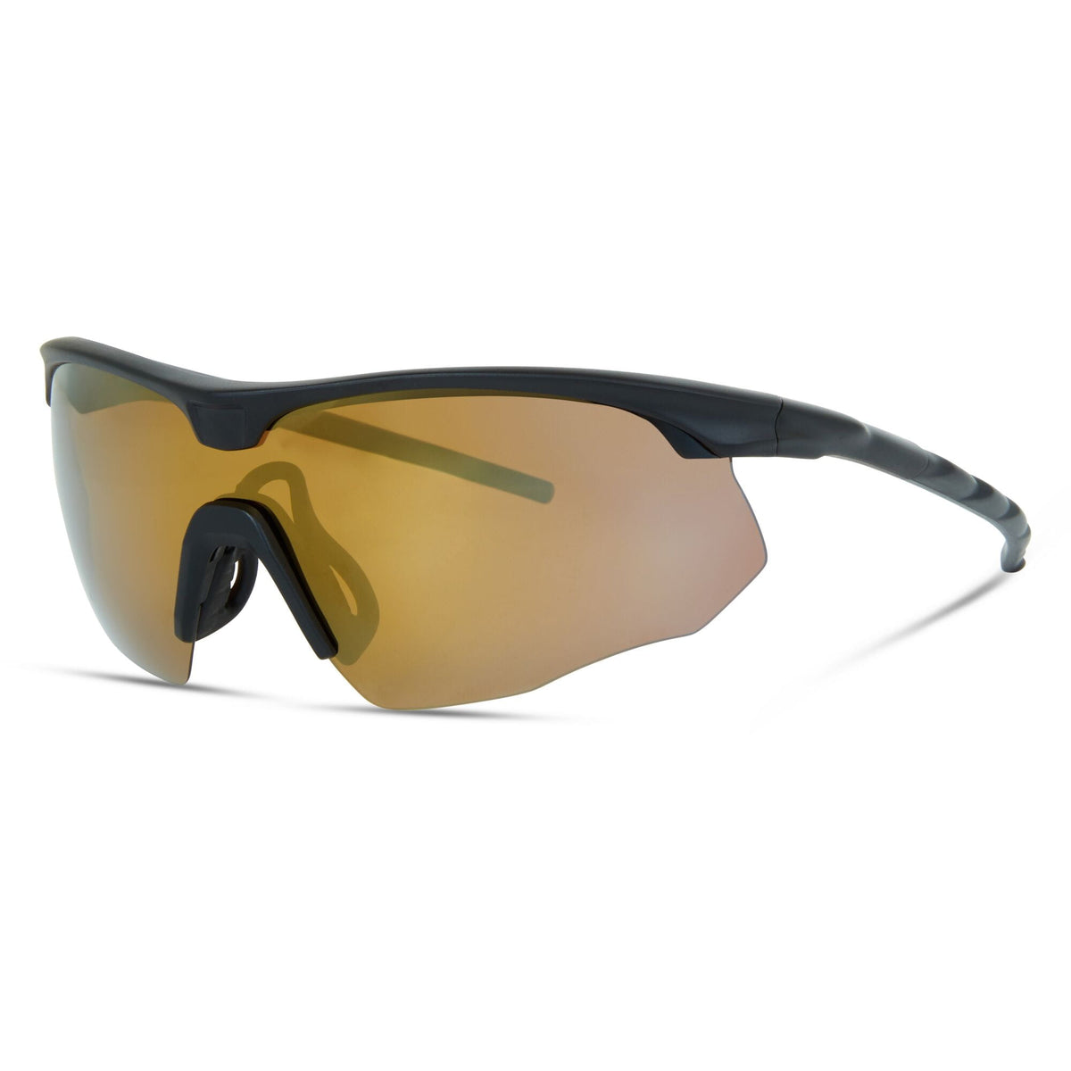 Madison Shields Matt Black Sunglasses -  Polarised Brown Mirror Lens Matt Black / One size