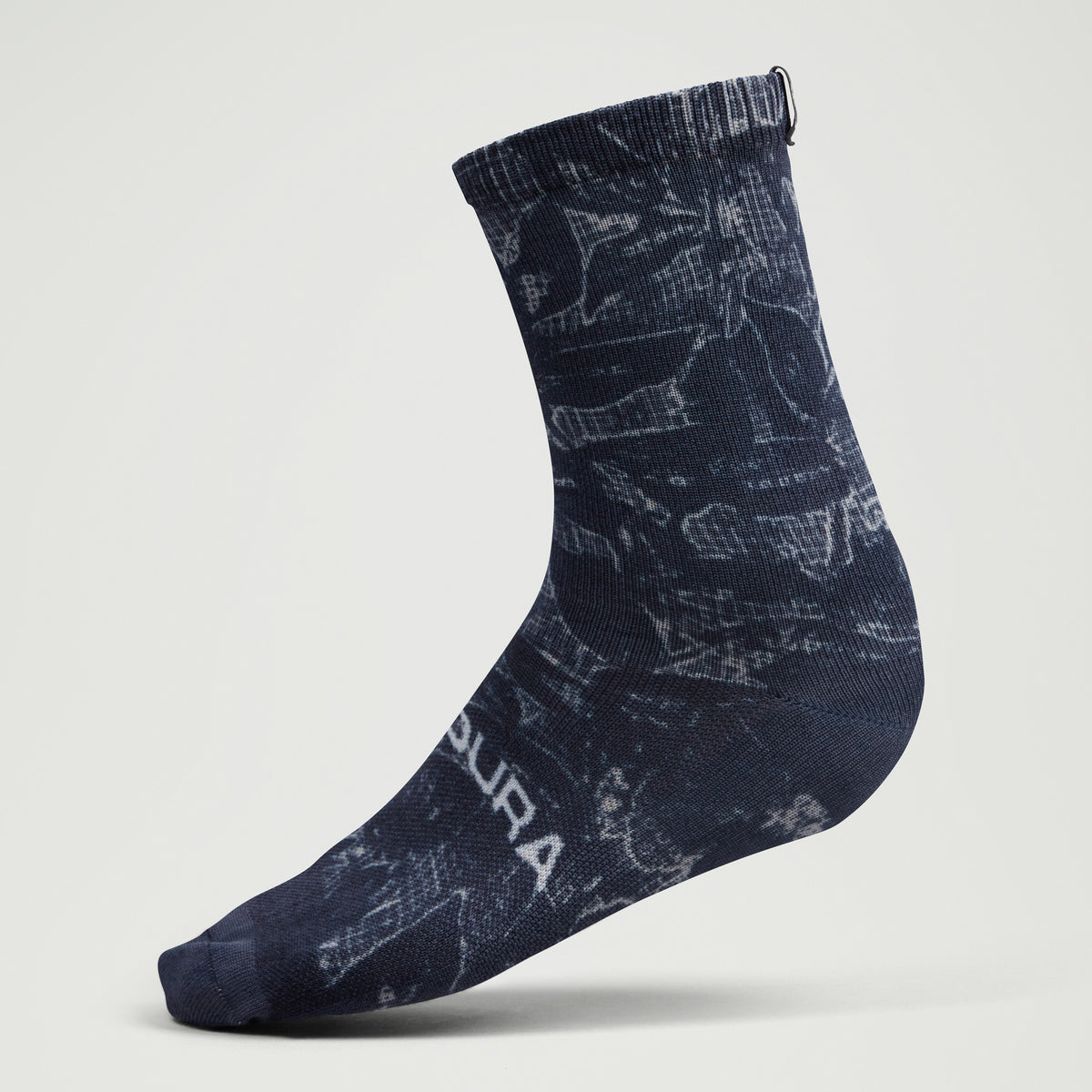 Endura GRID FLORAL LTD PRINT SOCK BLK/BLK - Black