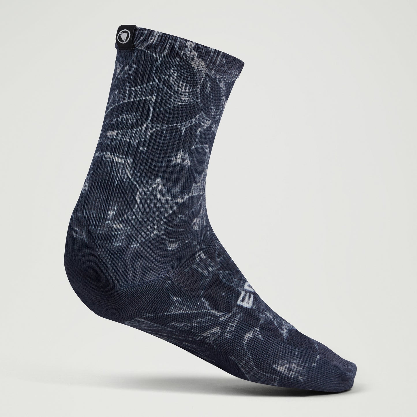 Endura GRID FLORAL LTD PRINT SOCK BLK/BLK - Black