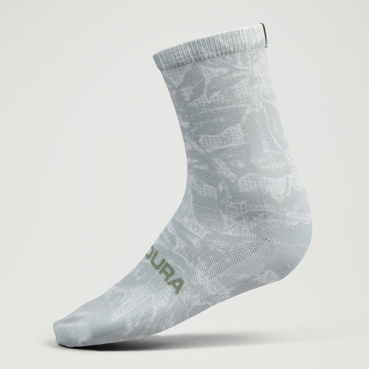 Endura GRID FLORAL LTD PRINT SOCK GRY/GRY - Grey