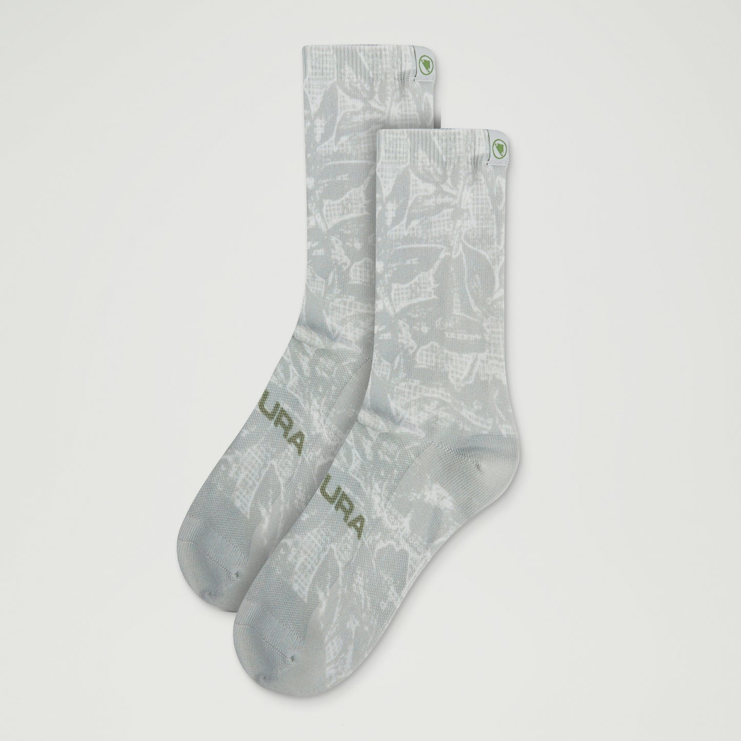 Endura GRID FLORAL LTD PRINT SOCK GRY/GRY - Grey