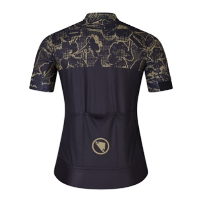Endura FLORAL BLOCK FS260 PRINT S/S JERSEY BLK/BLK - Black