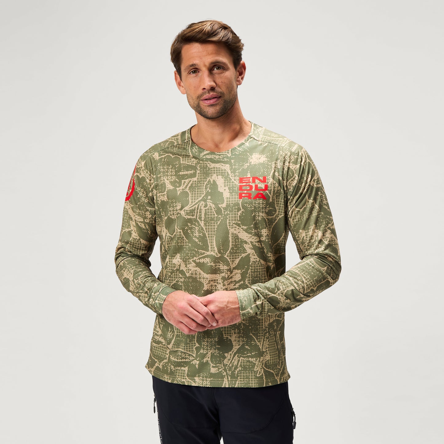 Endura GRID FLORAL LTD PRINTED L/S TEE GRN/GRN - Green