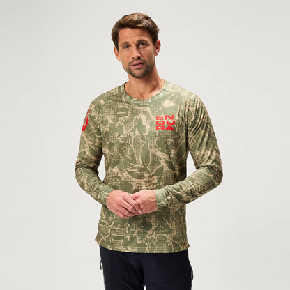 Endura GRID FLORAL LTD PRINTED L/S TEE GRN/GRN - Green