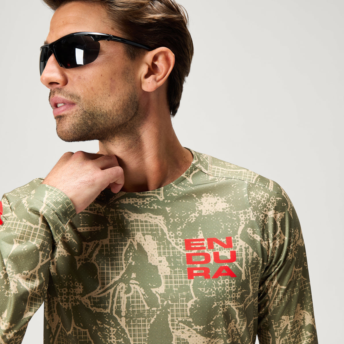 Endura GRID FLORAL LTD PRINTED L/S TEE GRN/GRN - Green