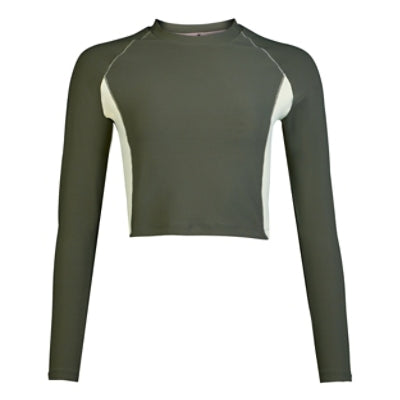 Endura WOMEN'S SULTRAC L/S CROP TEE GRN/LTGRY - Green