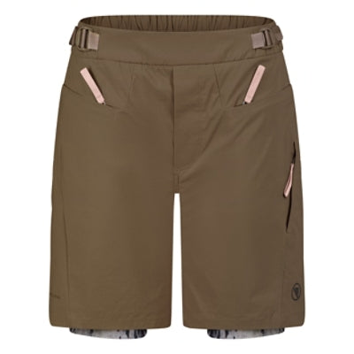 Endura WOMEN'S SULTRAC ADV 8" SHORT WITH LINER GRY/BRN - Grey