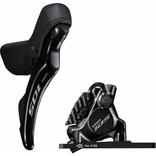 Shimano 105 ST-R7120 105 hydraulic disc STI set, flat mount calliper, black