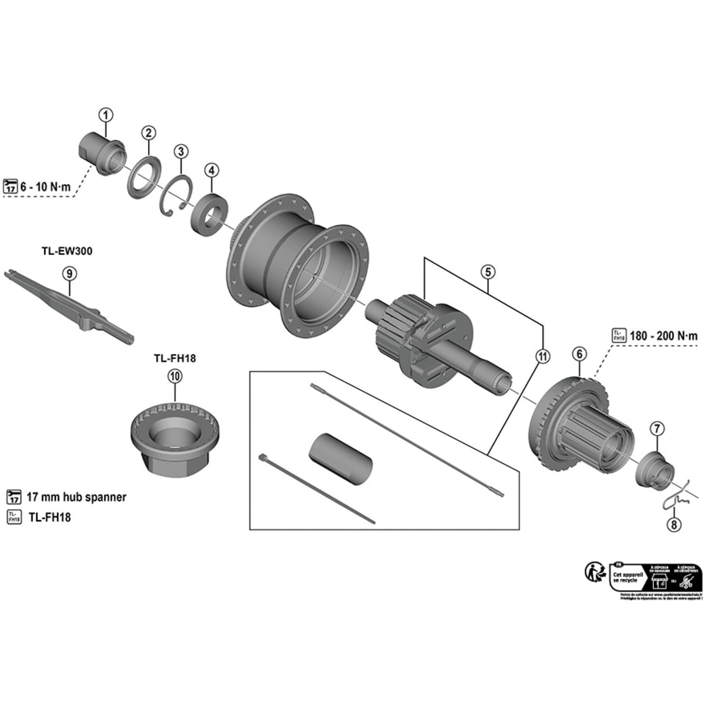 Shimano Workshop TL-FH18 Freehub body unit tool