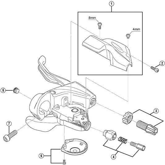 Shimano Spares ST-R243 left hand indicator unit